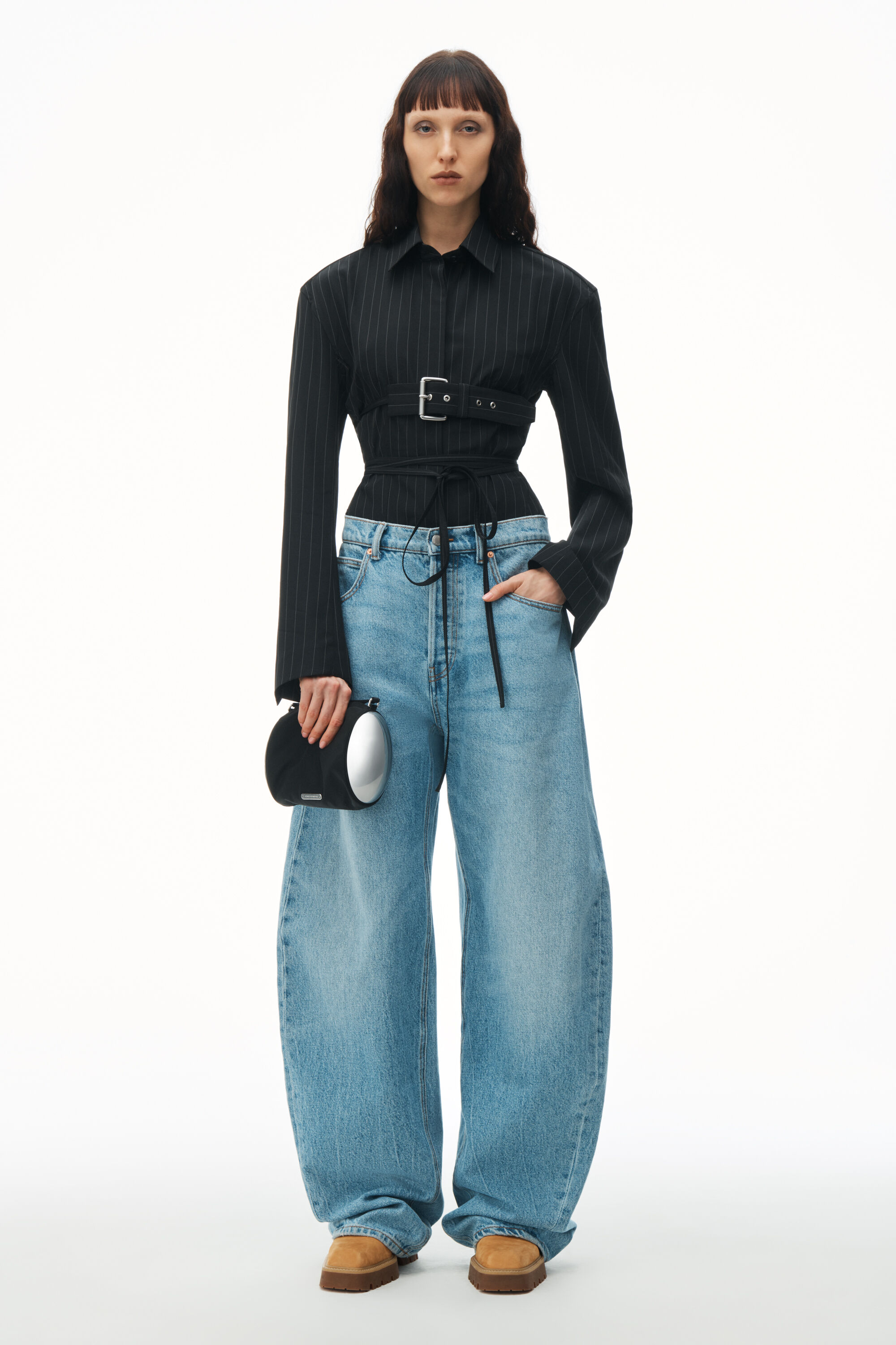 alexanderwang Oversized Low Rise Jean in Recycled Denim 