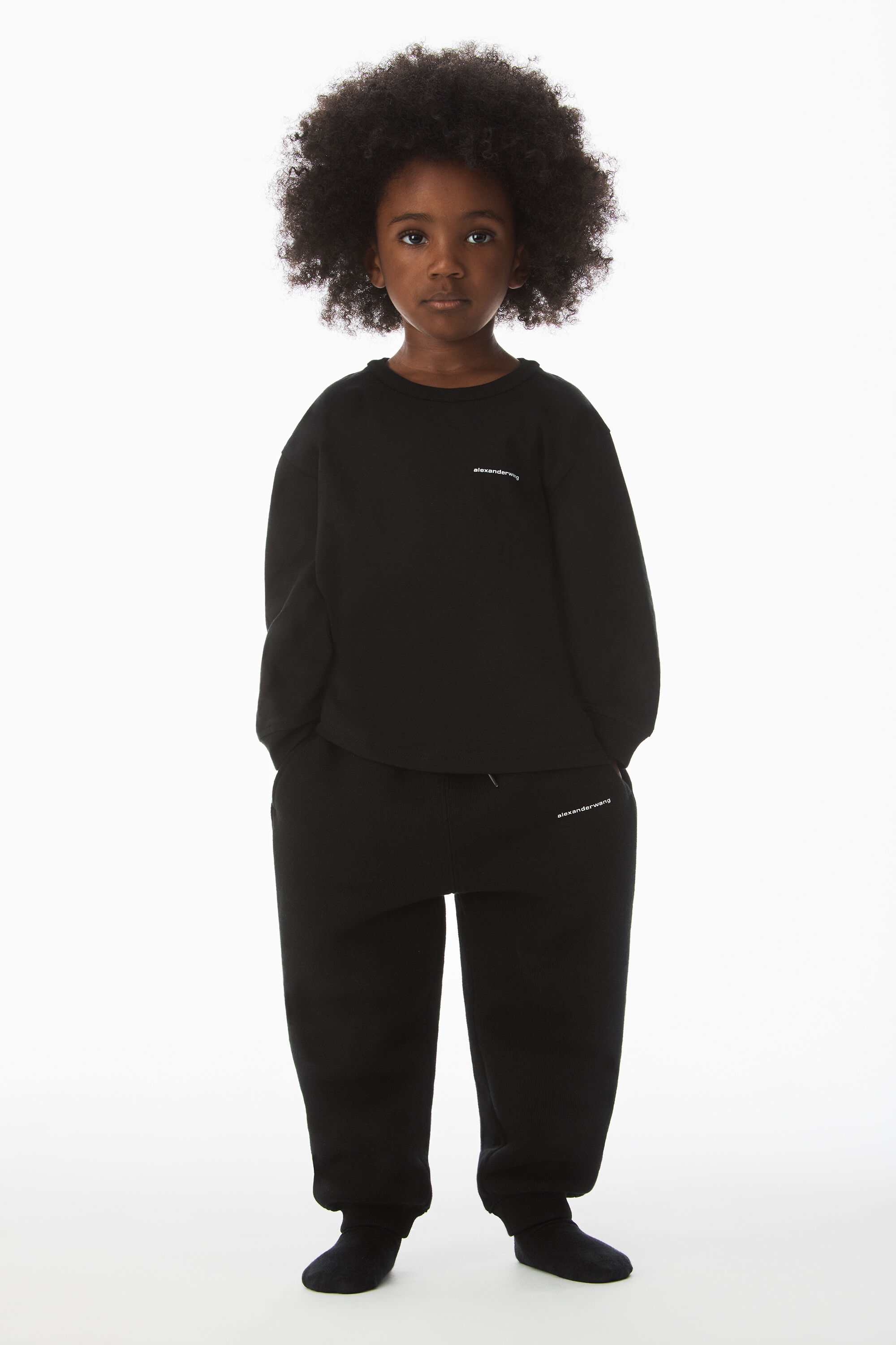 KIDS LOGO SWEATPANT IN ESSENTIAL TERRY in BLACK 