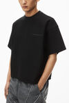 t-shirt oversize con logo gonfio in jersey di cotone