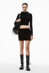 Alexander Wang black logo embossed miniskirt in chenille