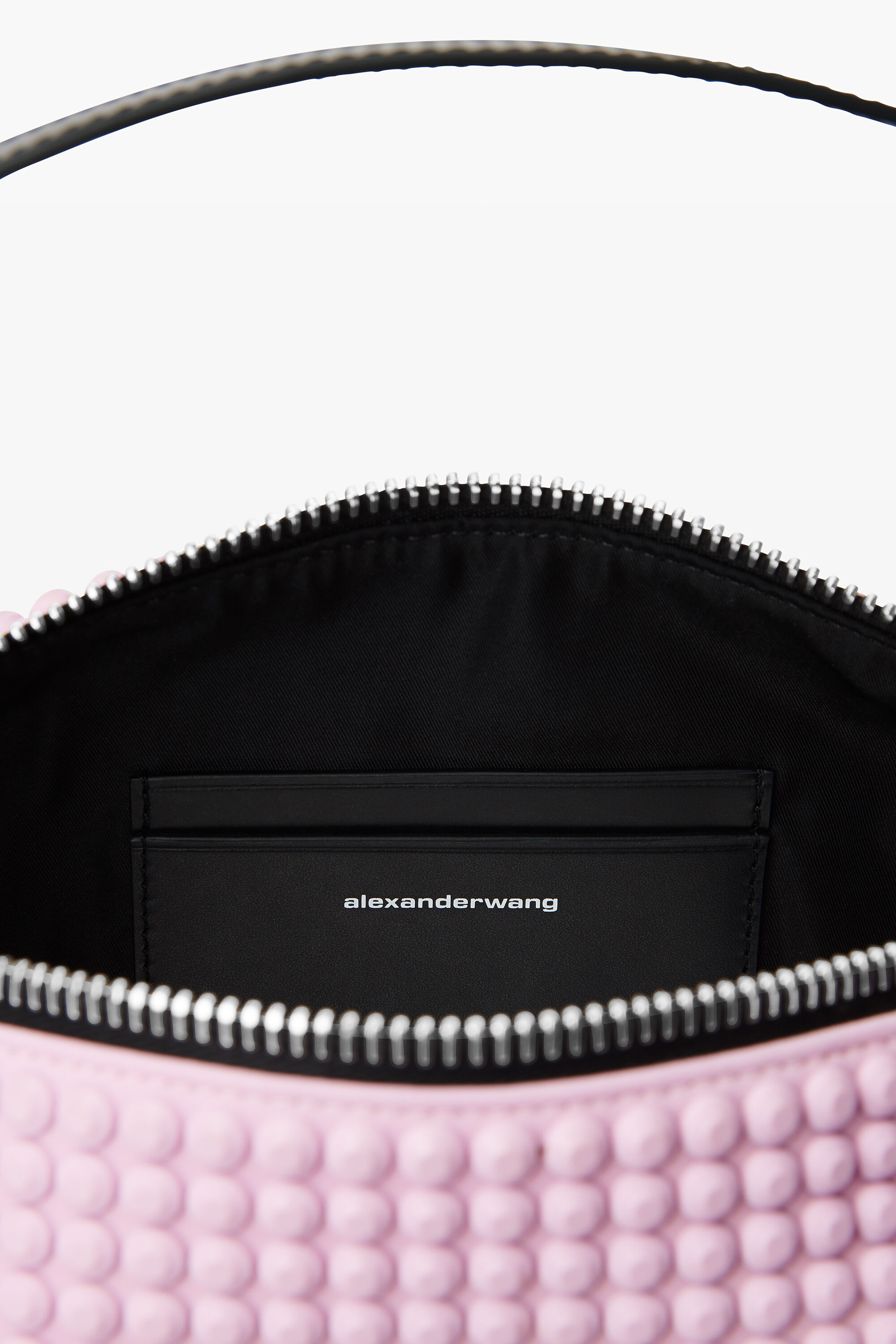 Heiress Flex Bag in Neoprene with 3D Spikes in PINK LAVENDER |  alexanderwang®