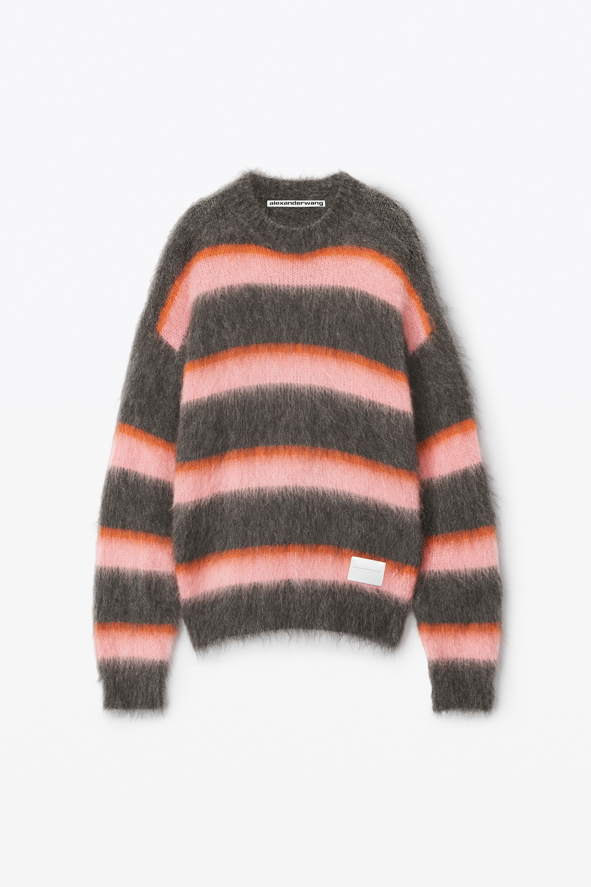 alexanderwang oversized crewneck in brushed mohair GREY MULTI