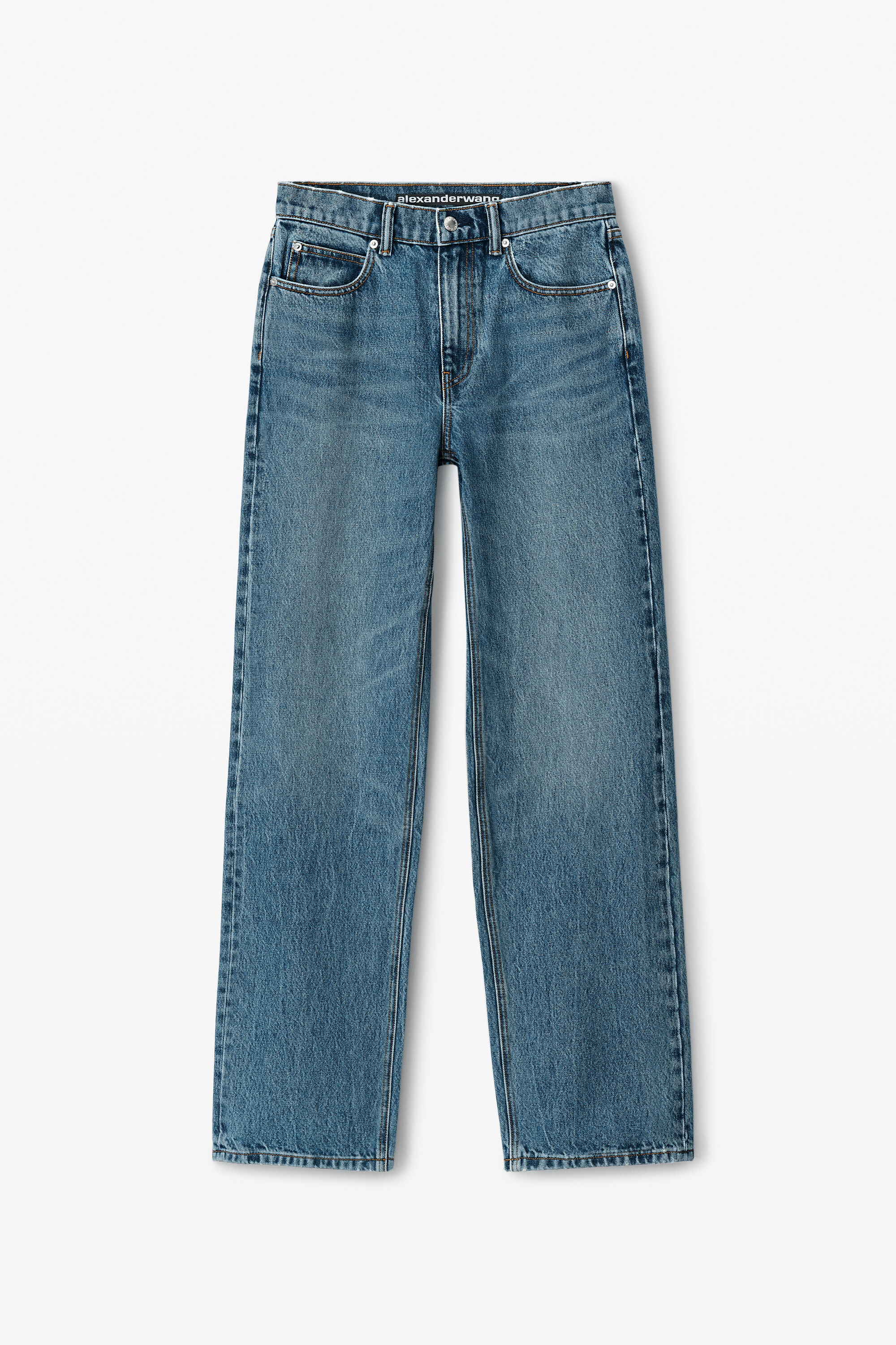 alexanderwang EZ MID-RISE STRAIGHT-LEG JEAN IN DENIM