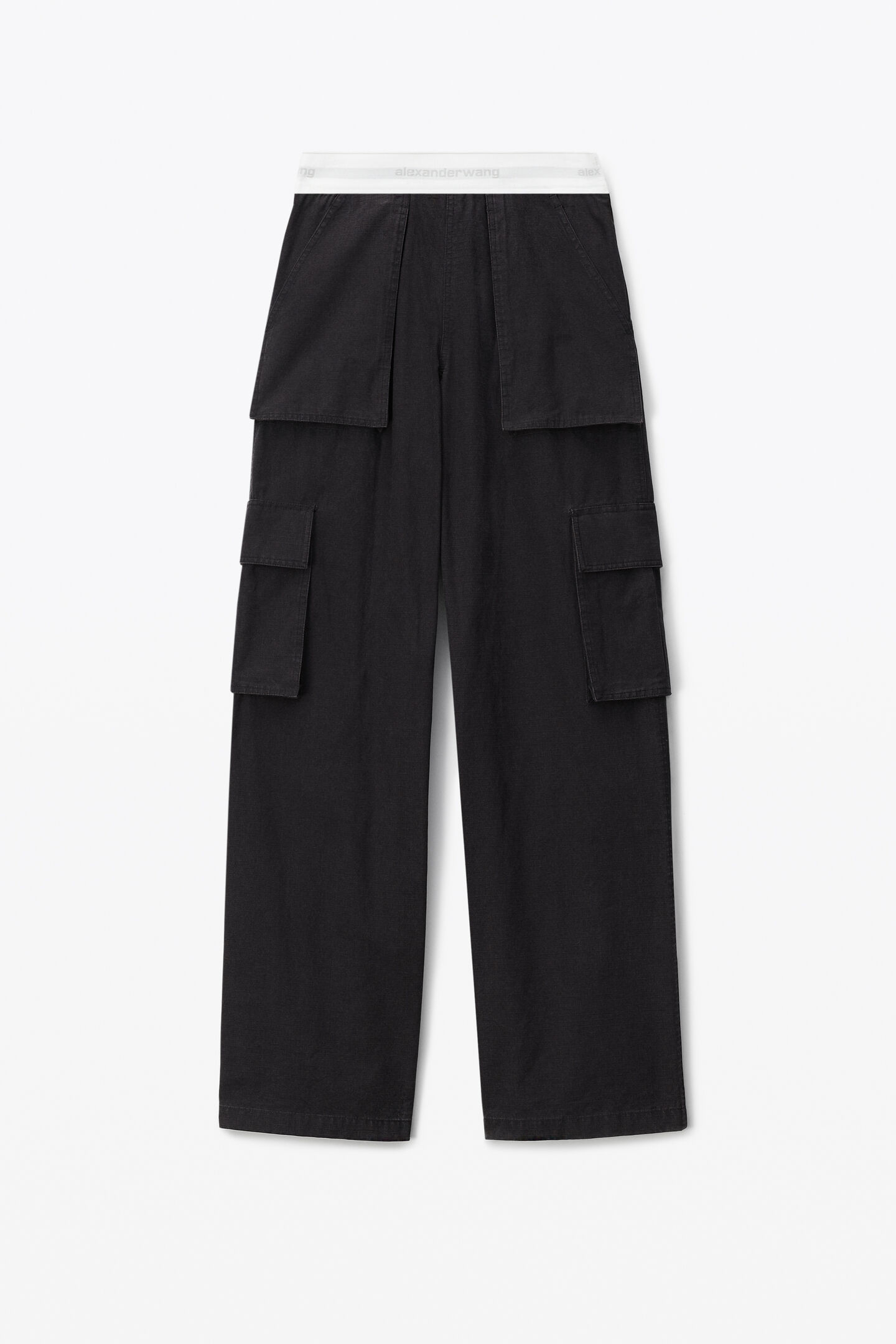 Alexander Wang Pull On Logo Pleated Pant in Tobacco