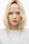 Alexander Wang light heather grey puff logo sweatshirt in structured terry