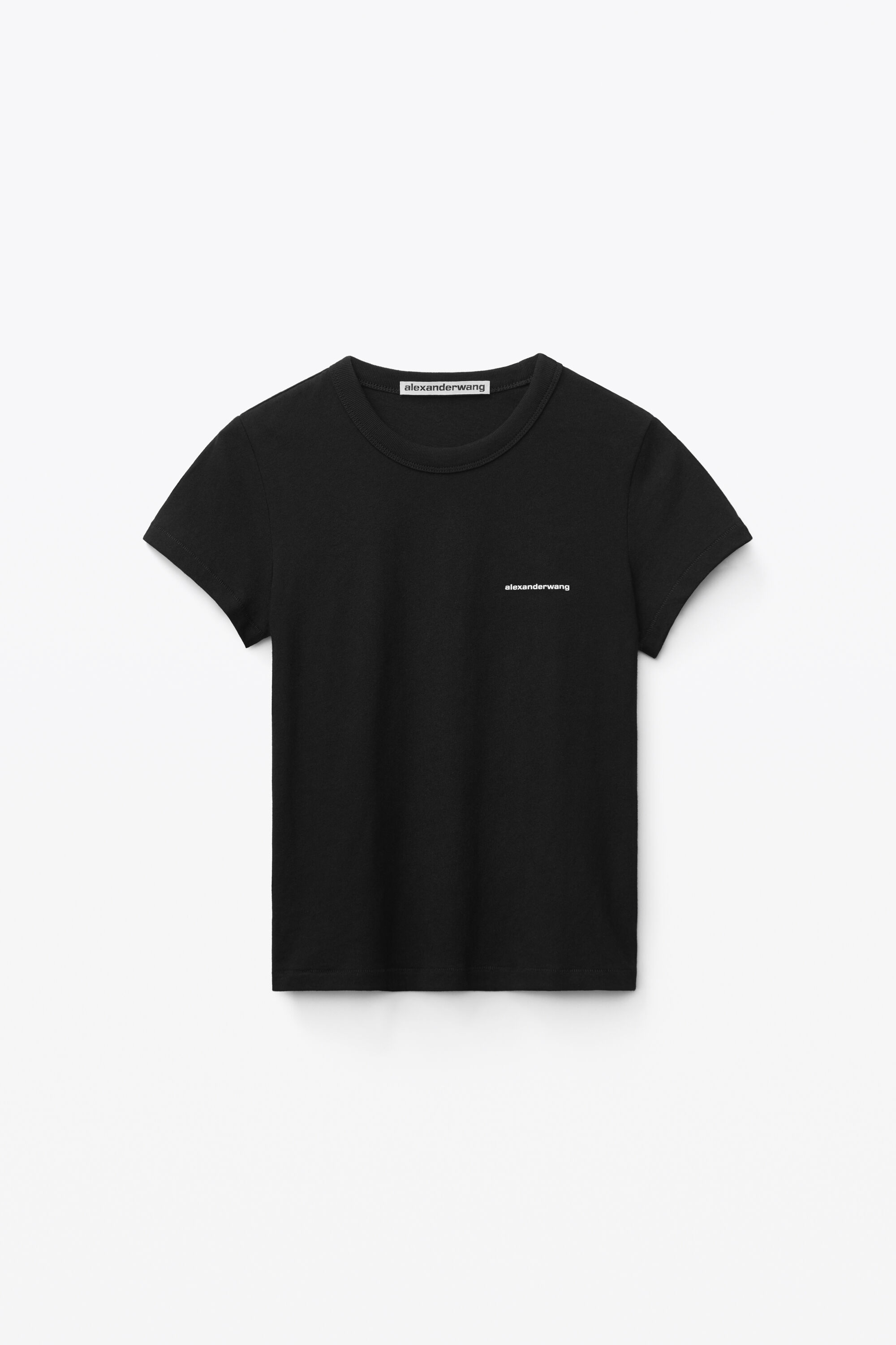 alexanderwang SHRUNKEN TEE IN HIGH TWIST JERSEY BLACK