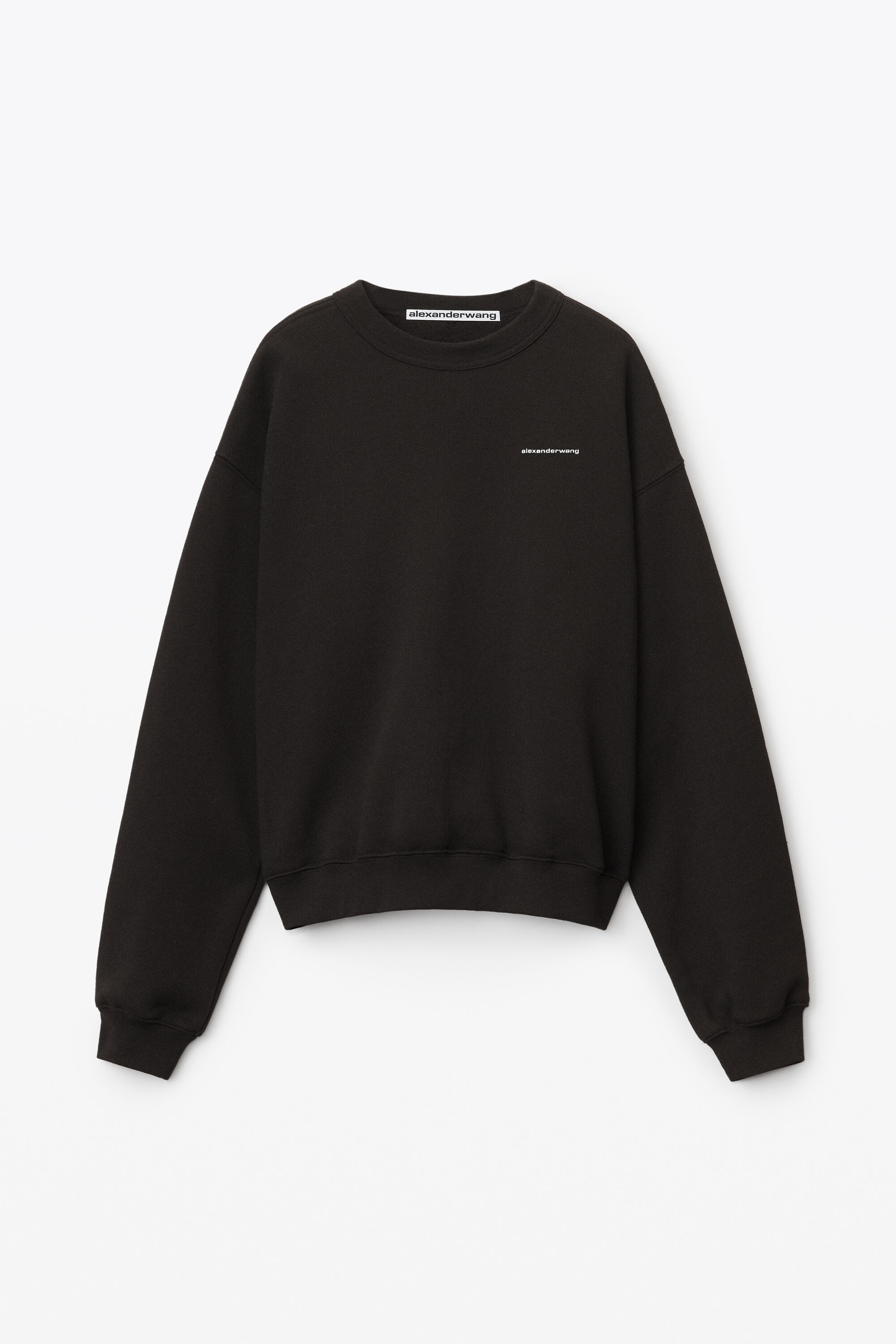 alexanderwang CREWNECK PULLOVER IN DENSE FLEECE BLACK