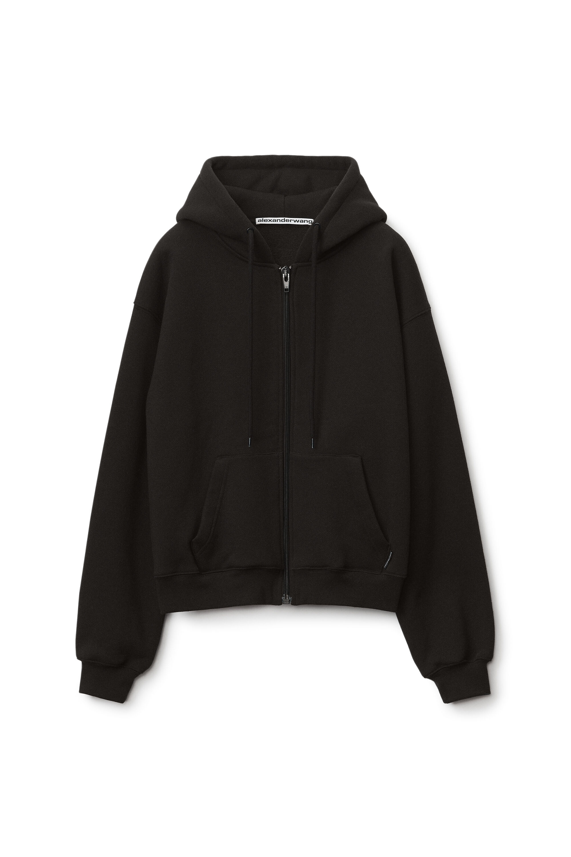 alexanderwang ZIP HOODIE IN DENSE FLEECE BLACK alexanderwang US