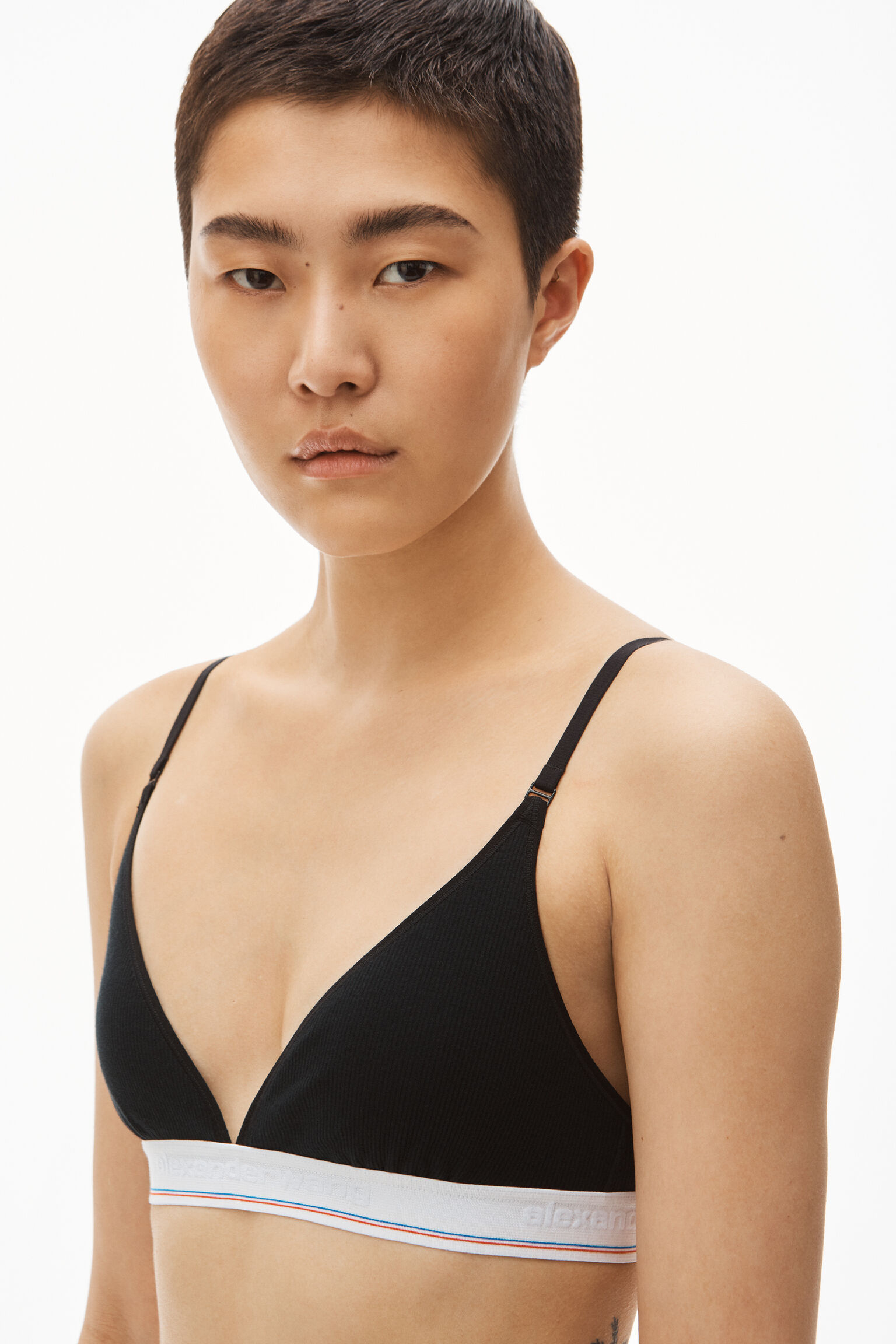 Alexander Wang Triangle Bra Bralette in Light Grey - ShopStyle