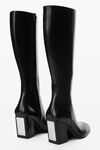 Alexander Wang black throttle 95mm knee-high boot in leather