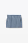 Alexander Wang washed vintage blue acid wash miniskirt in classic cotton terry