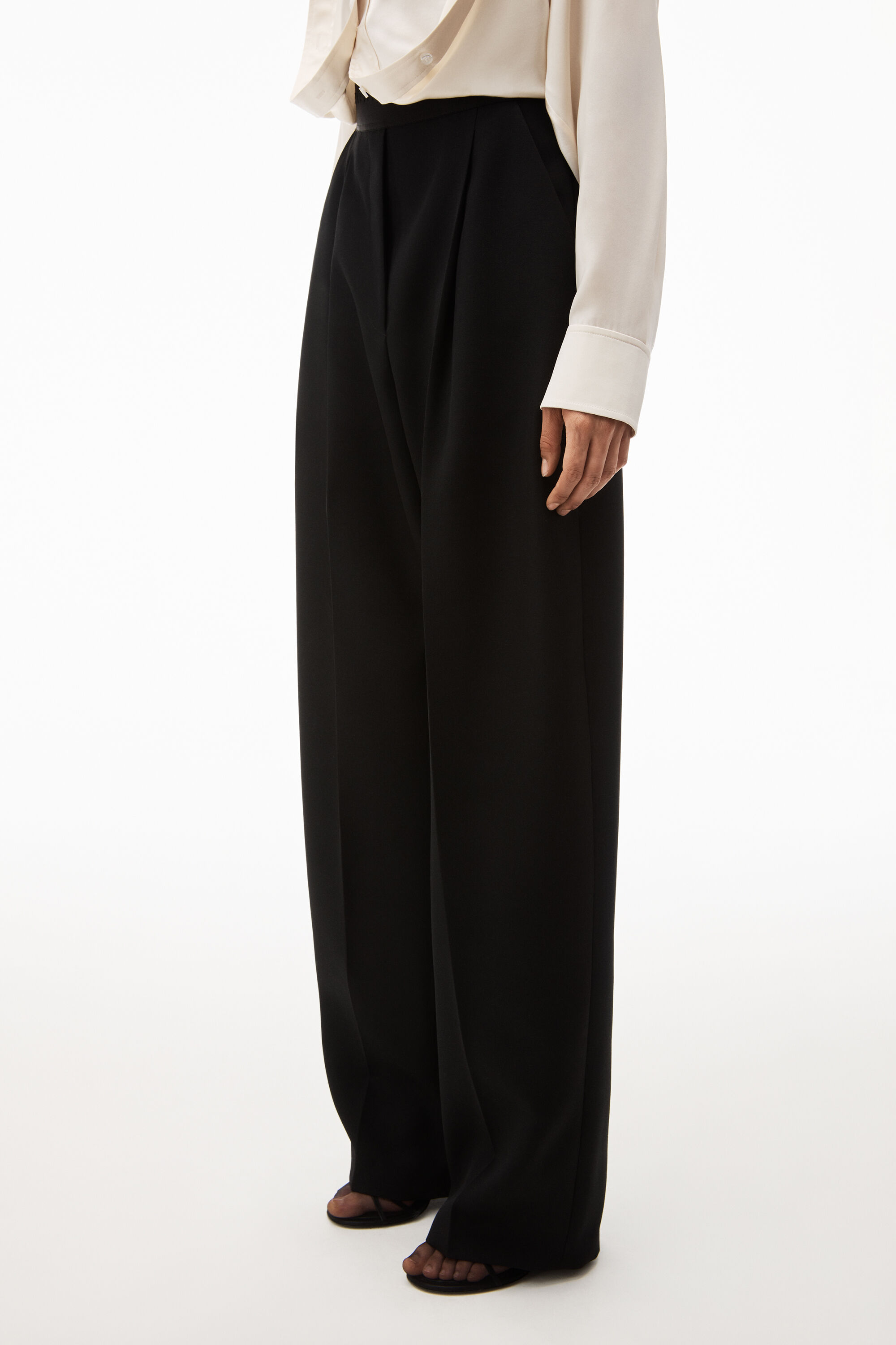 alexanderwang high waisted trouser with logo waistband BLACK