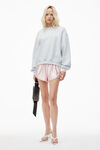 Alexander Wang light heather grey puff logo sweatshirt in structured terry