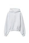 Alexander Wang light heather grey puff logo hoodie in structured terry