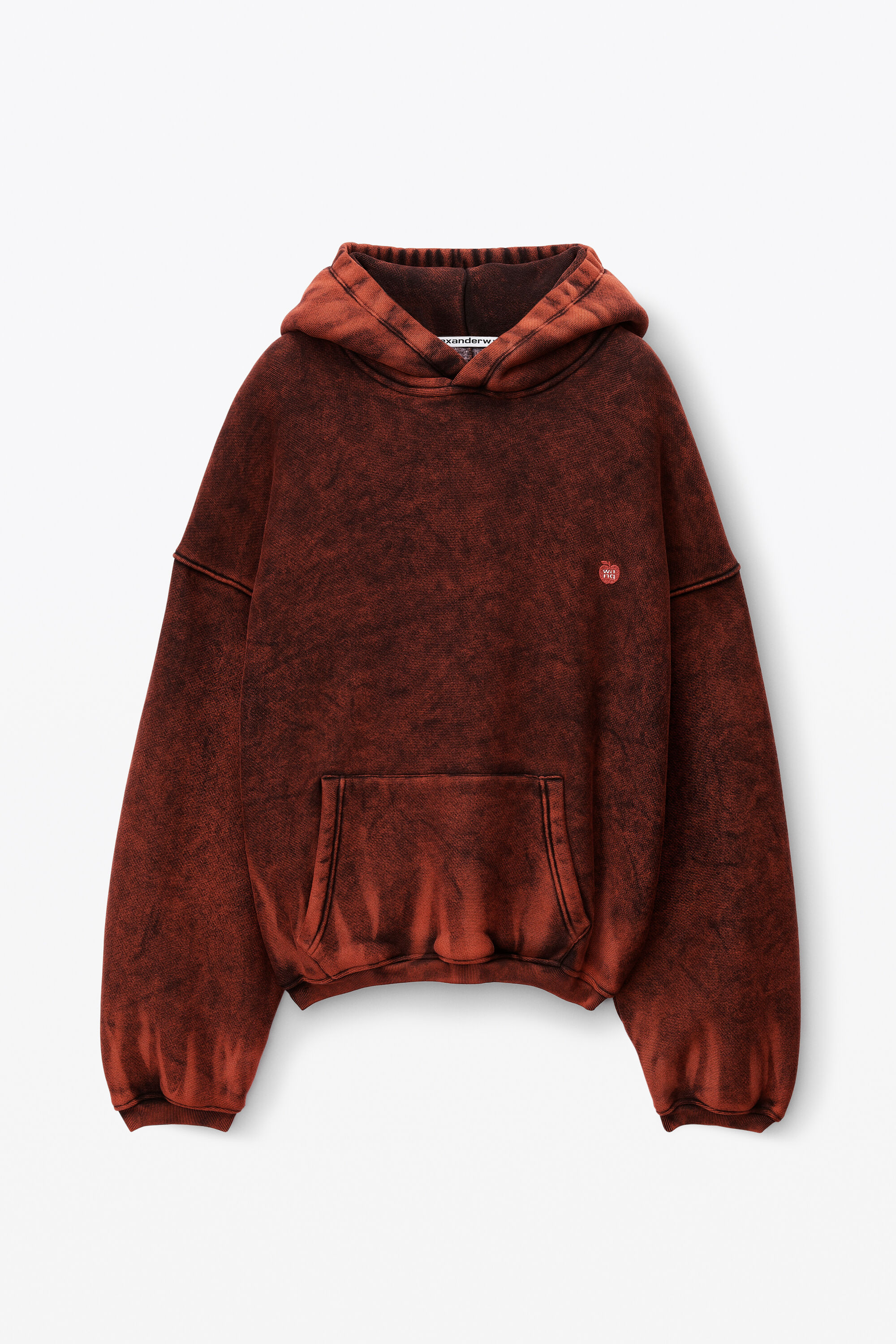 Red acid wash discount hoodie