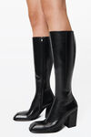 Alexander Wang black throttle 95mm knee-high boot in leather