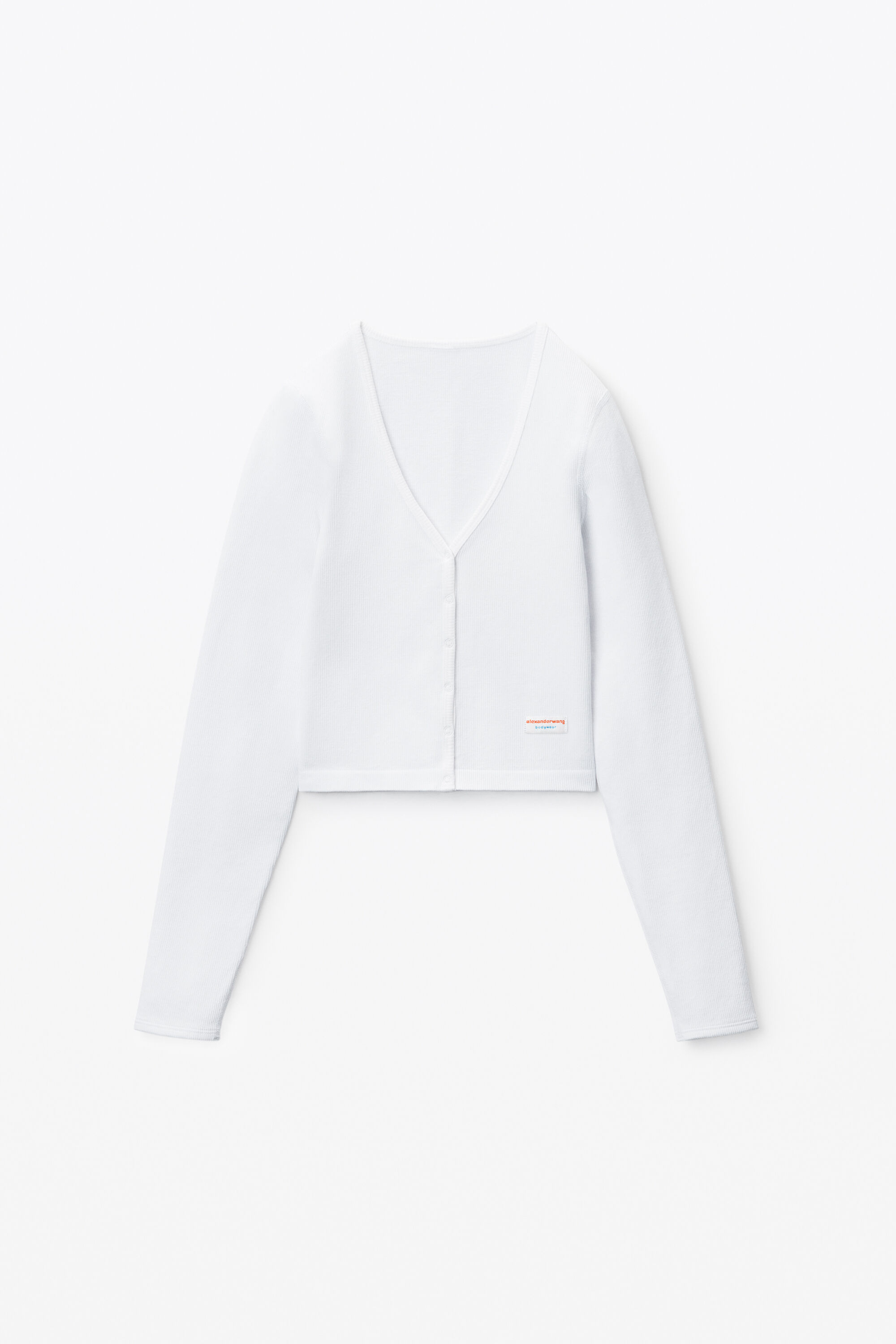 cardigan in seamless rib-knit in WHITE | alexanderwang®