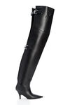 Diablo Open Back Thigh-High Boot in Leather