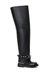 dixon buckle thigh-high boot in leather