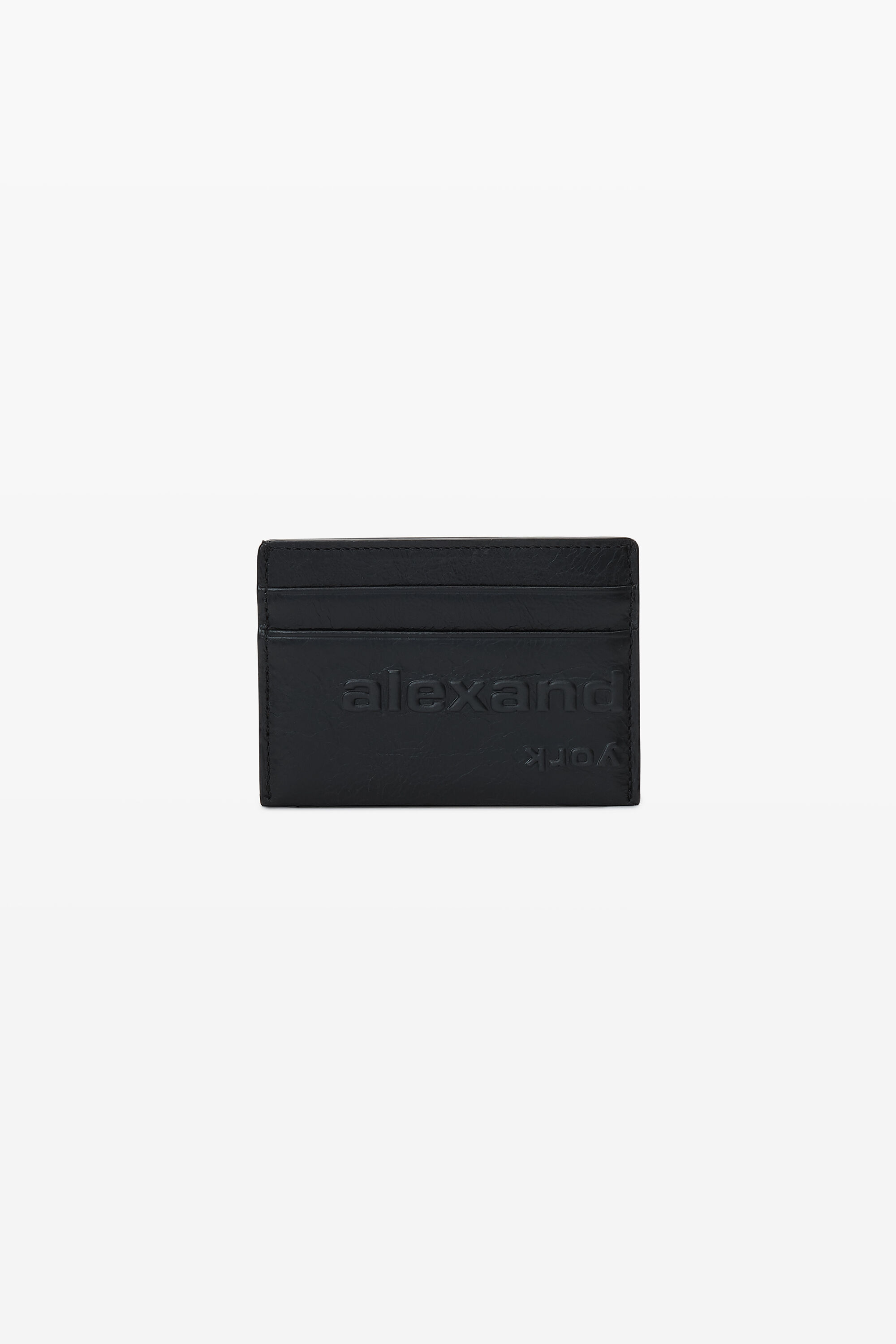 alexanderwang card case in crackle patent BLACK - alexanderwang® US