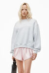 Alexander Wang light heather grey puff logo sweatshirt in structured terry