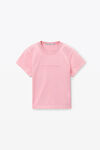 Alexander Wang acid candy pink logo embossed acid wash shrunken tee