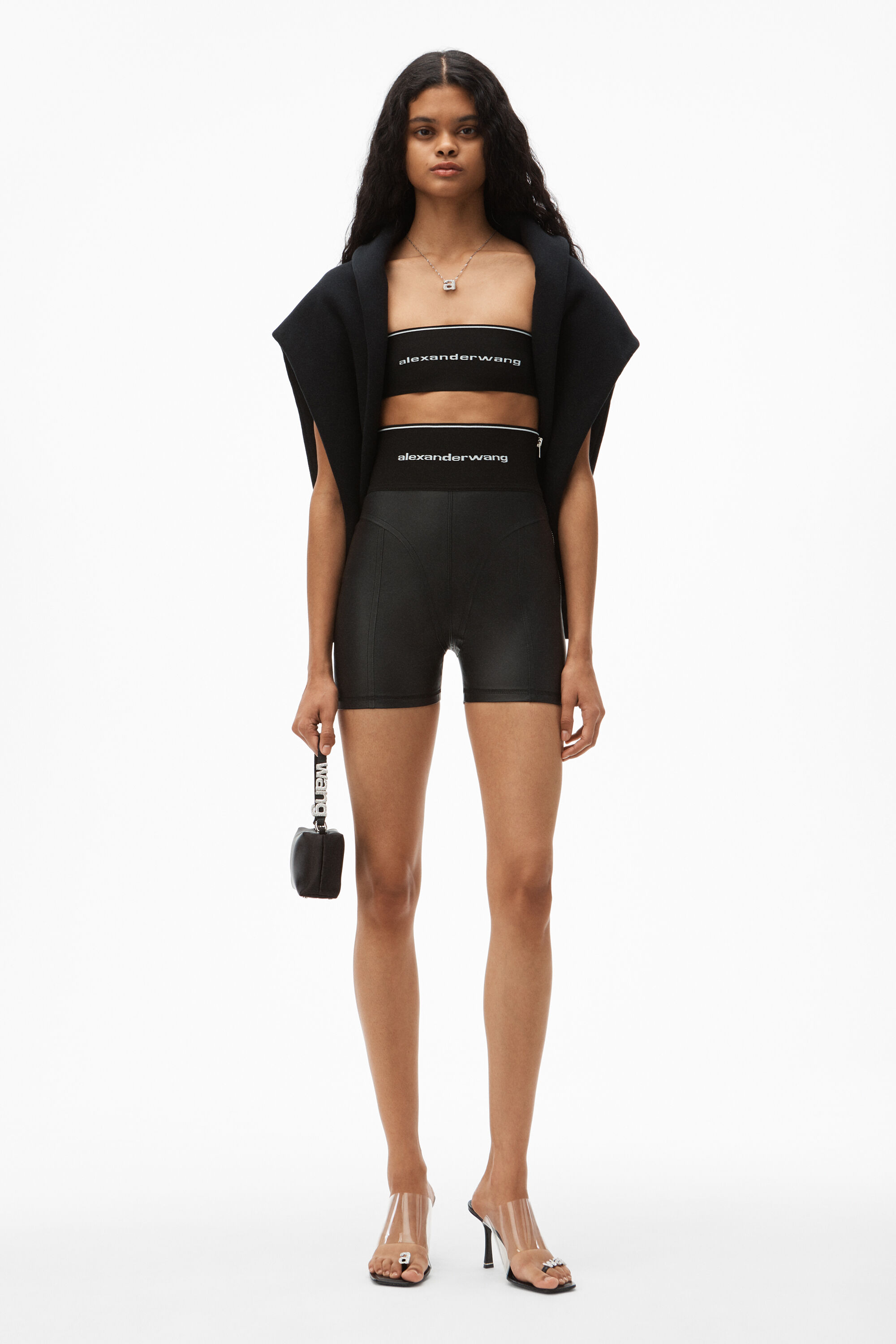 alexander wang leather biker shorts