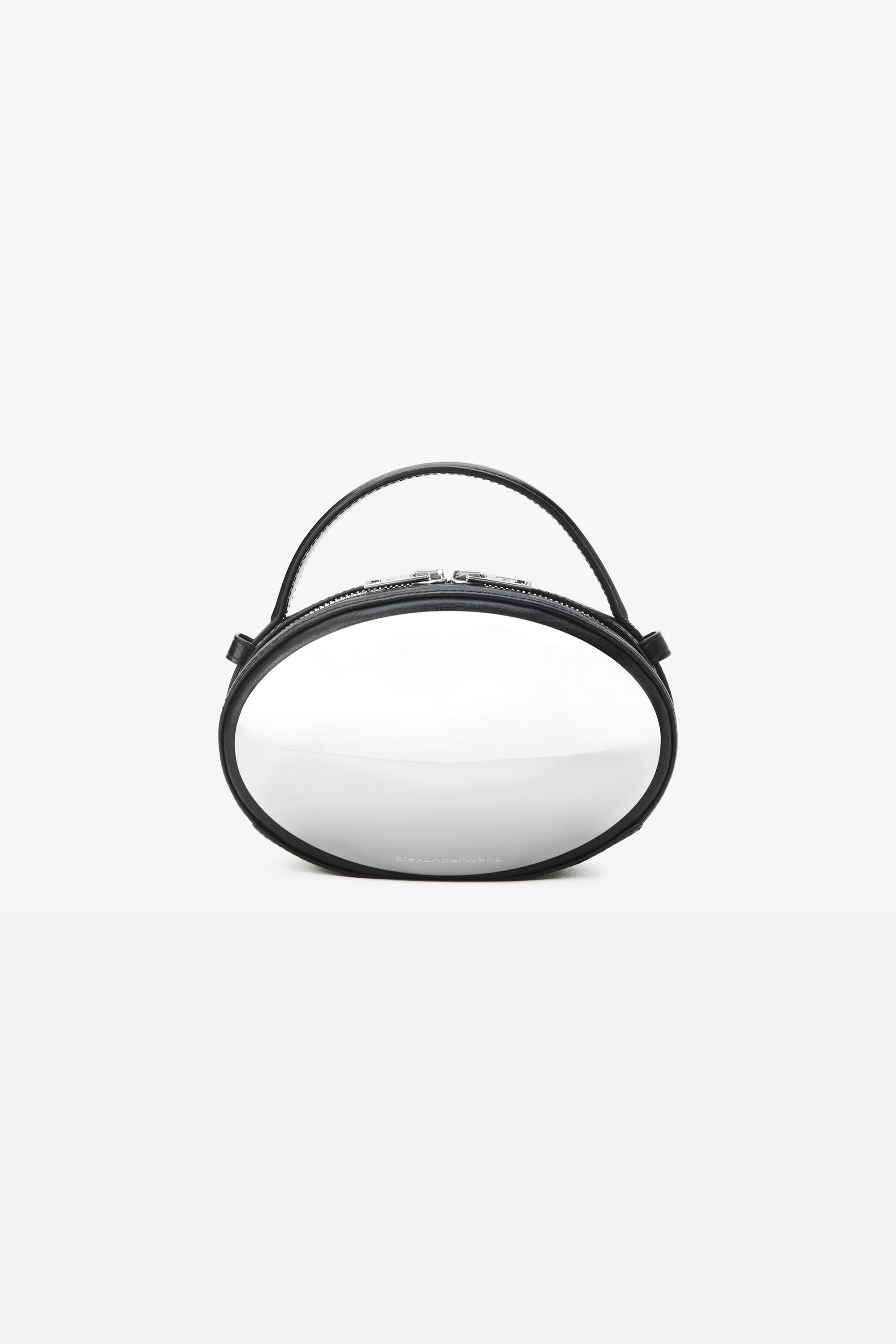 dome small crossbody bag in crackle patent leather in BLACK 