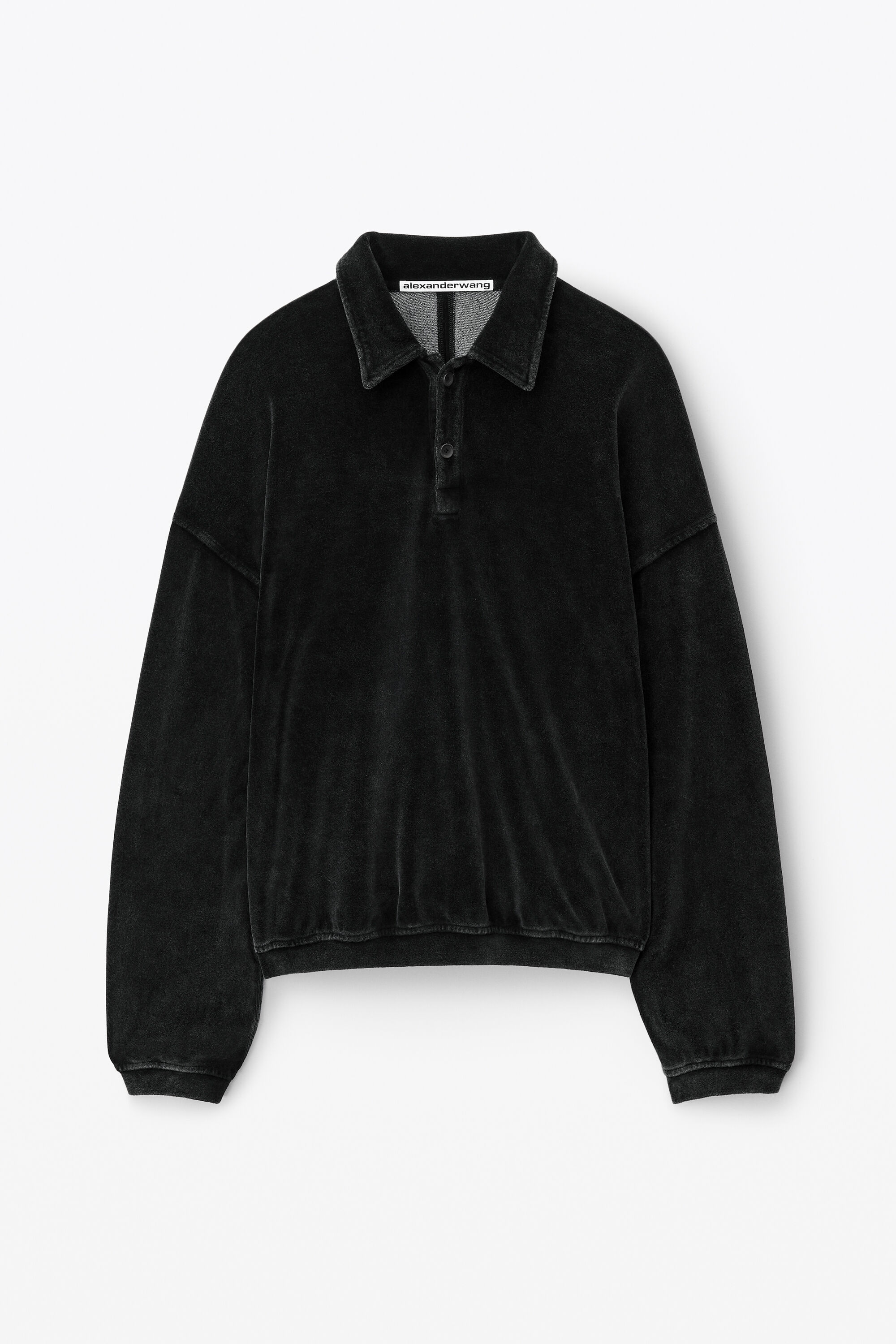 alexanderwang articulated polo shirt in velour with embossed logo 