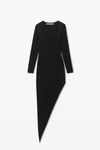 Alexander Wang black asymmetric long-sleeve bodycon maxi dress