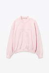 Alexander Wang ballerina pink logo embossed ribbed pullover in soft chenille