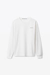 Alexander Wang white t-shirt à manches longues en crêpe de jersey