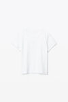 Alexander Wang white puff logo shrunken tee in cotton jersey