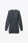 Alexander Wang charcoal twin-set con cardigan con dettagli integrati