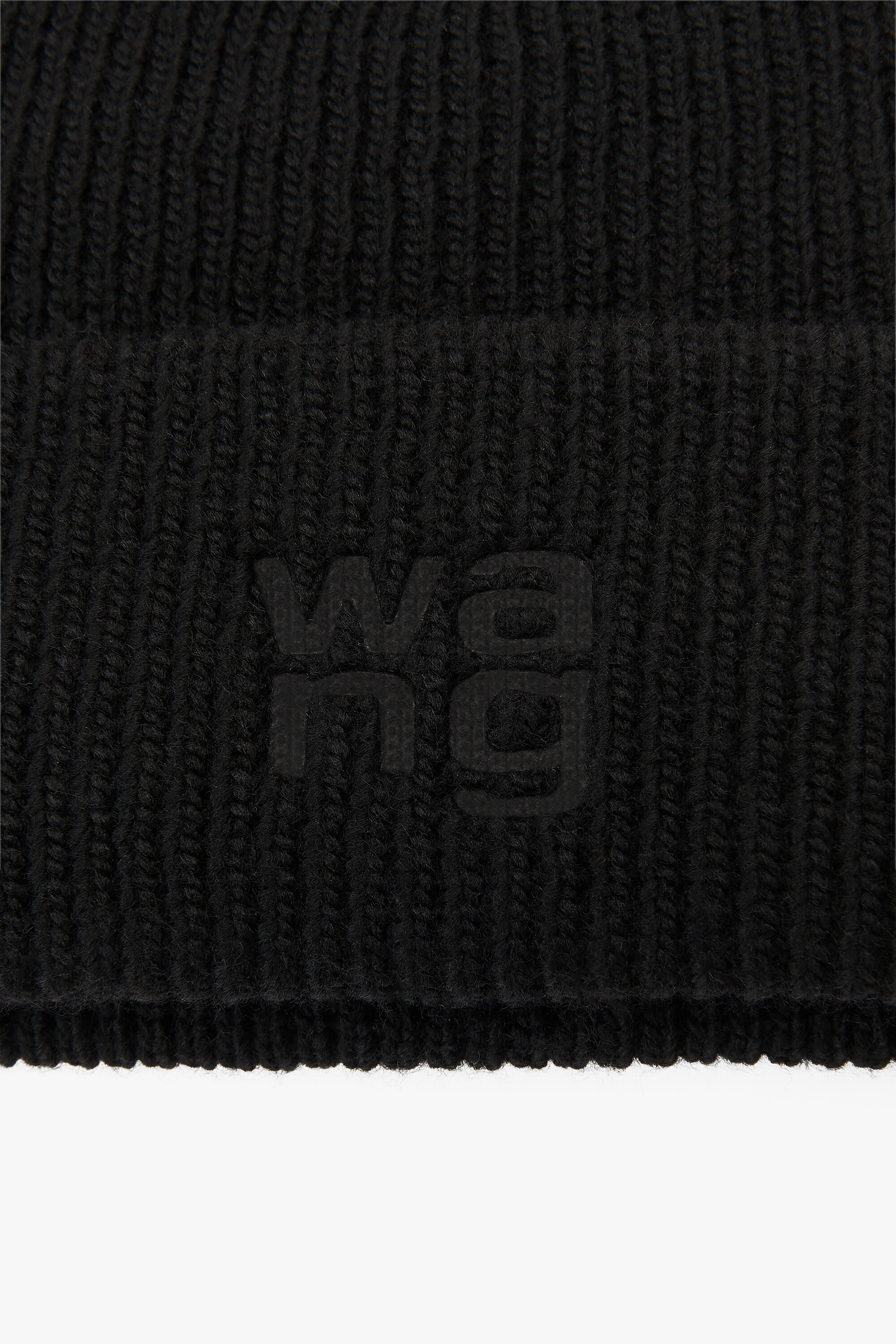 Logo beanie in compact deboss in BLACK | alexanderwang®