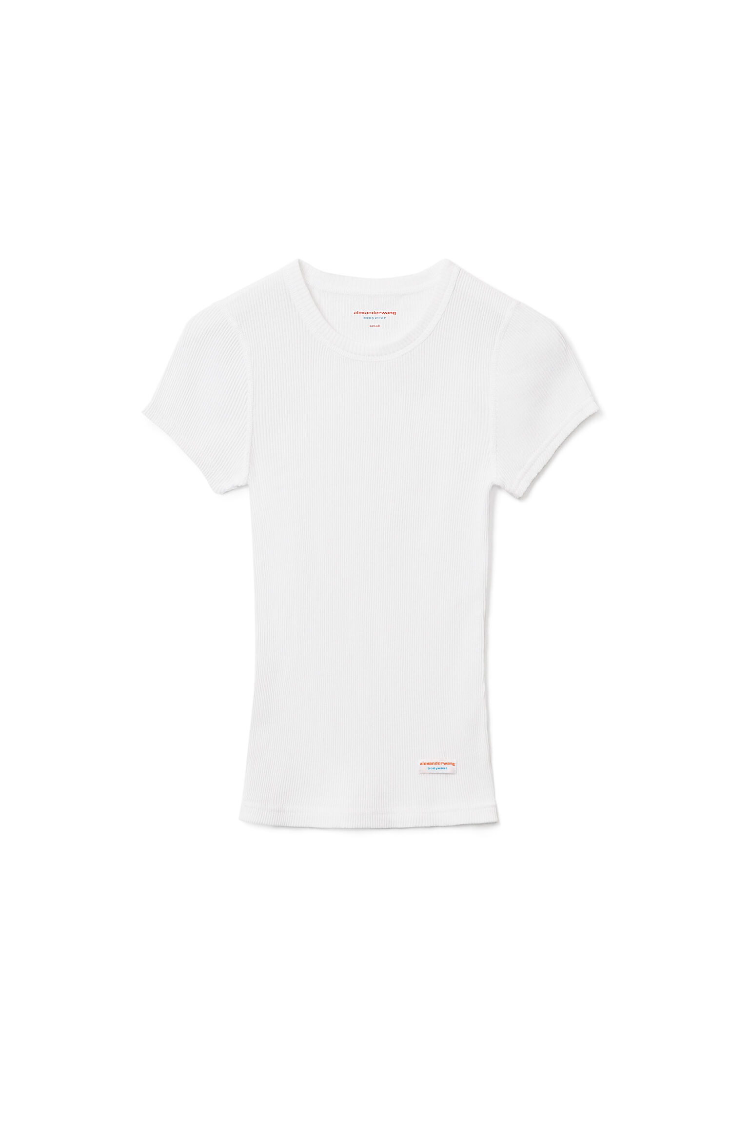 alexanderwang Short-Sleeve Tee in Ribbed Cotton Jersey WHITE - alexanderwang®  US