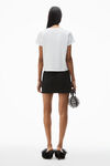 Alexander Wang white t-shirt sagomata in jersey a forte torsione