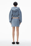 Alexander Wang washed vintage blue acid wash miniskirt in classic cotton terry