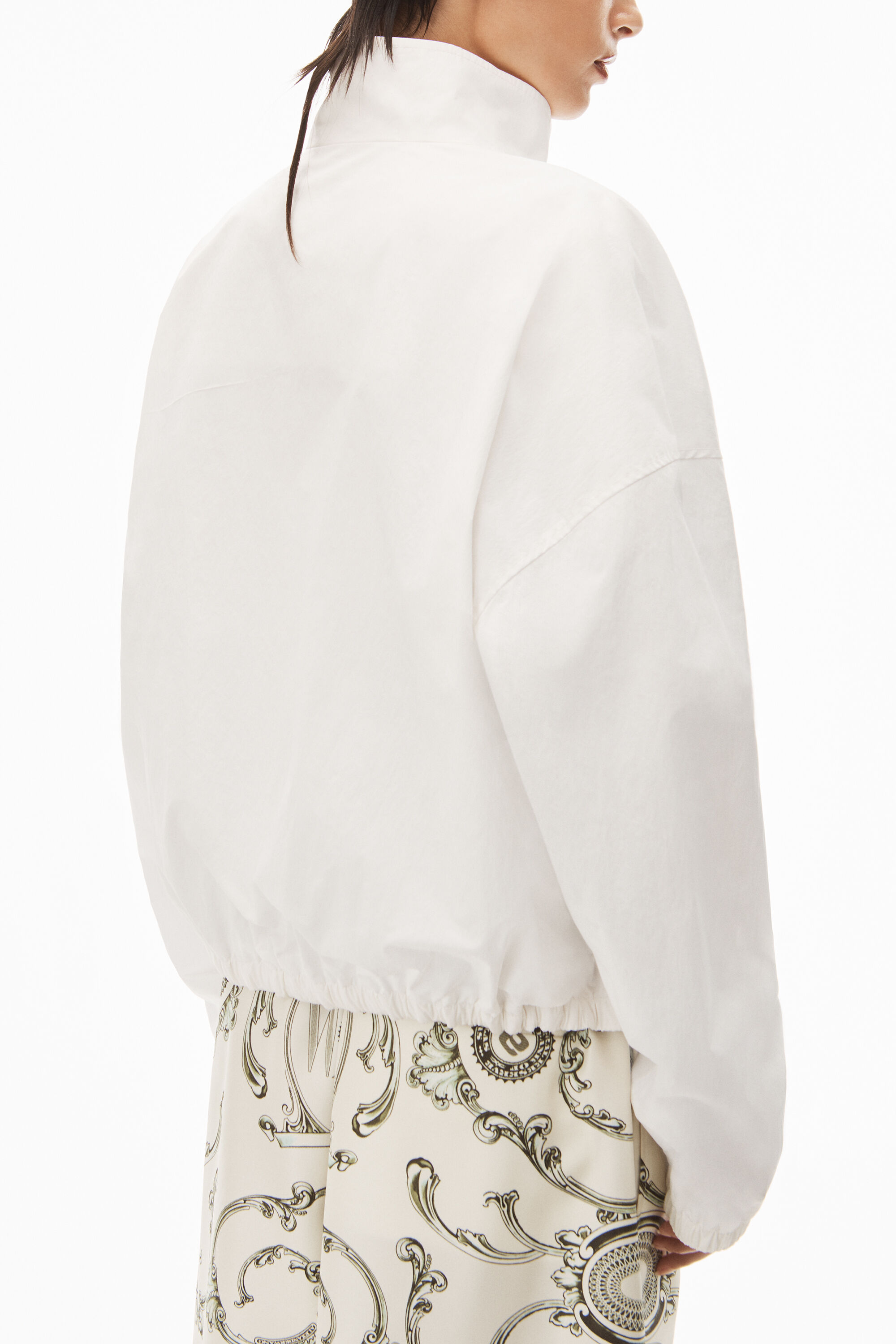 alexanderwang COACHES TRACK JACKET IN NYLON WHITE - alexanderwang® US