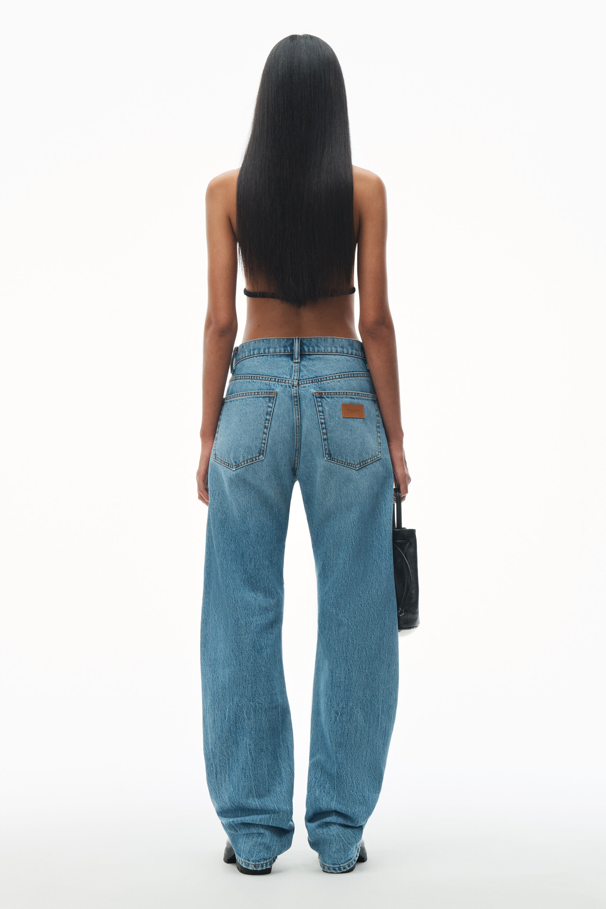 alexanderwang Curved Mid Rise Jean in Denim VINTAGE LIGHT