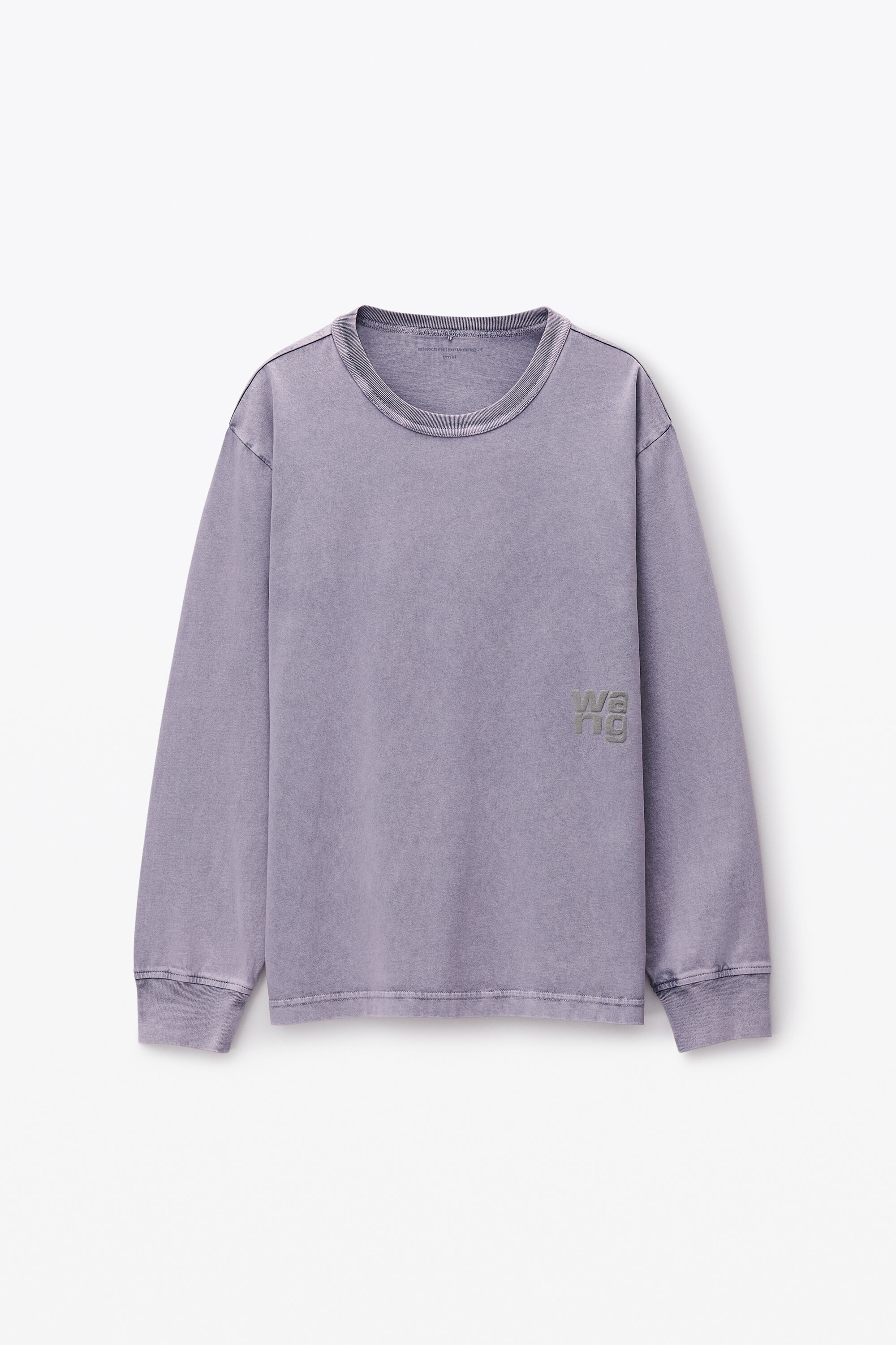 Logo Long Sleeve Tee in Cotton Jersey in ACID PINK LAVENDER 