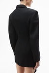 Alexander Wang black asymmetric blazer minidress in wool twill