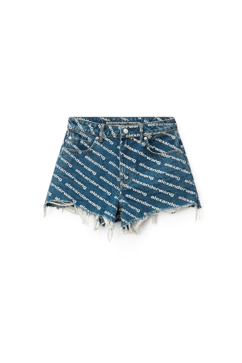 Alexander Wang Bite Flip Boxer-detailed Denim Shorts in Blue