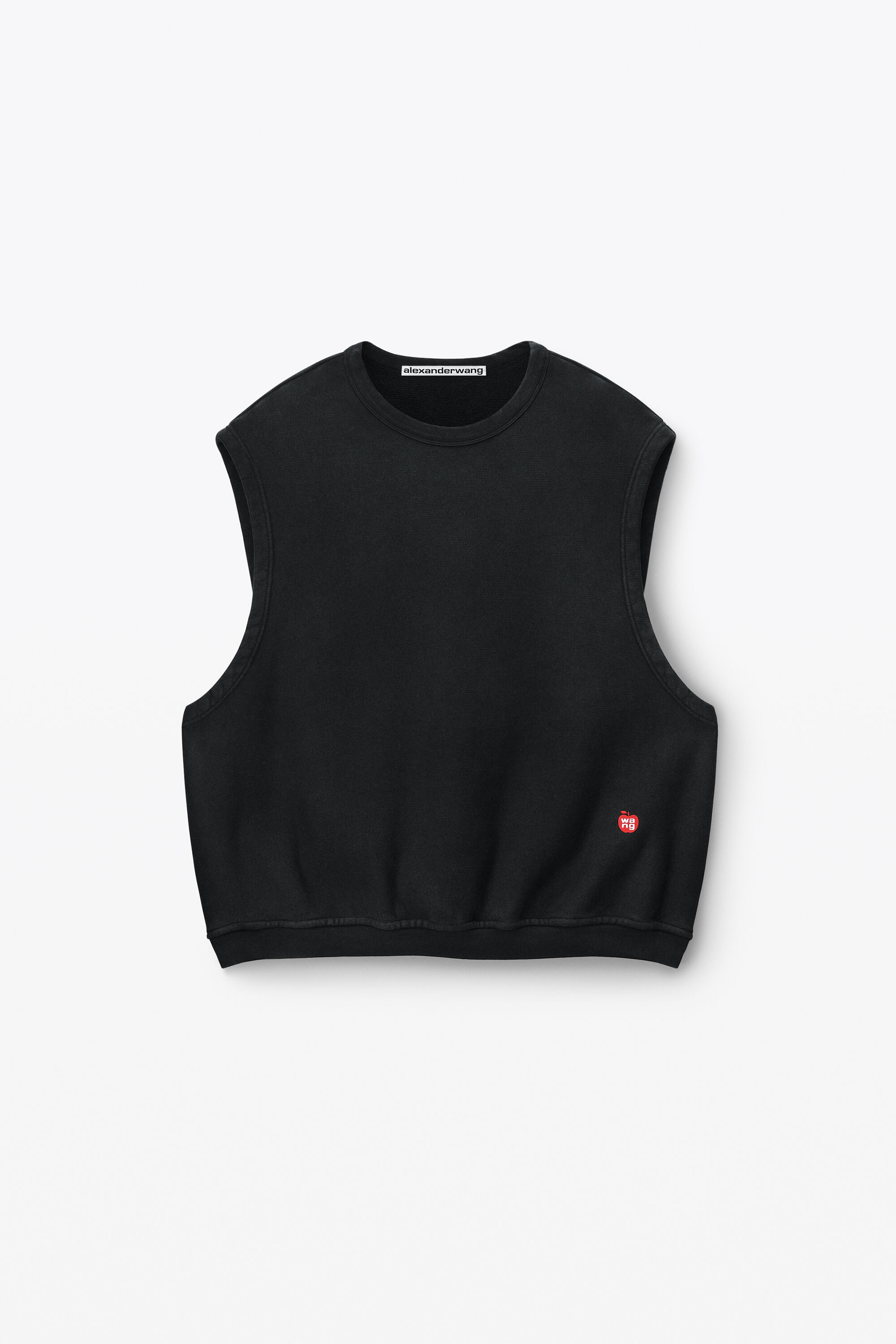 alexanderwang Sleeveless Crew Neck Vest In Terry WASHED JET 