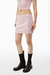 Alexander Wang light pink logo embossed miniskirt in chenille