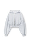 cropped zip up hoodie in classic cotton terry