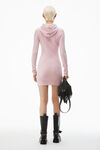 Alexander Wang light pink logo-embossed hoodie minidress