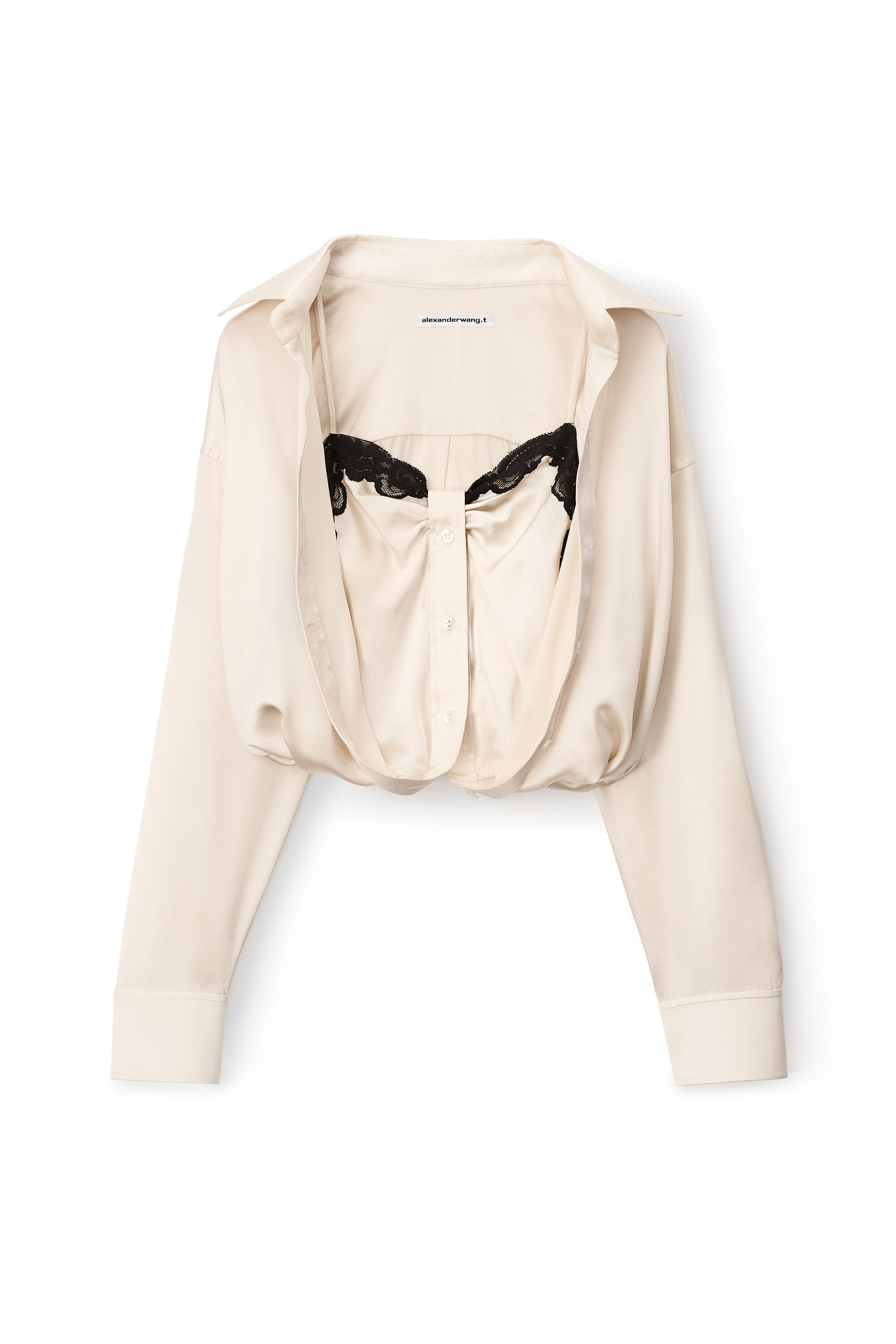 Alexander Wang layered silk-charmeuse shirt - White